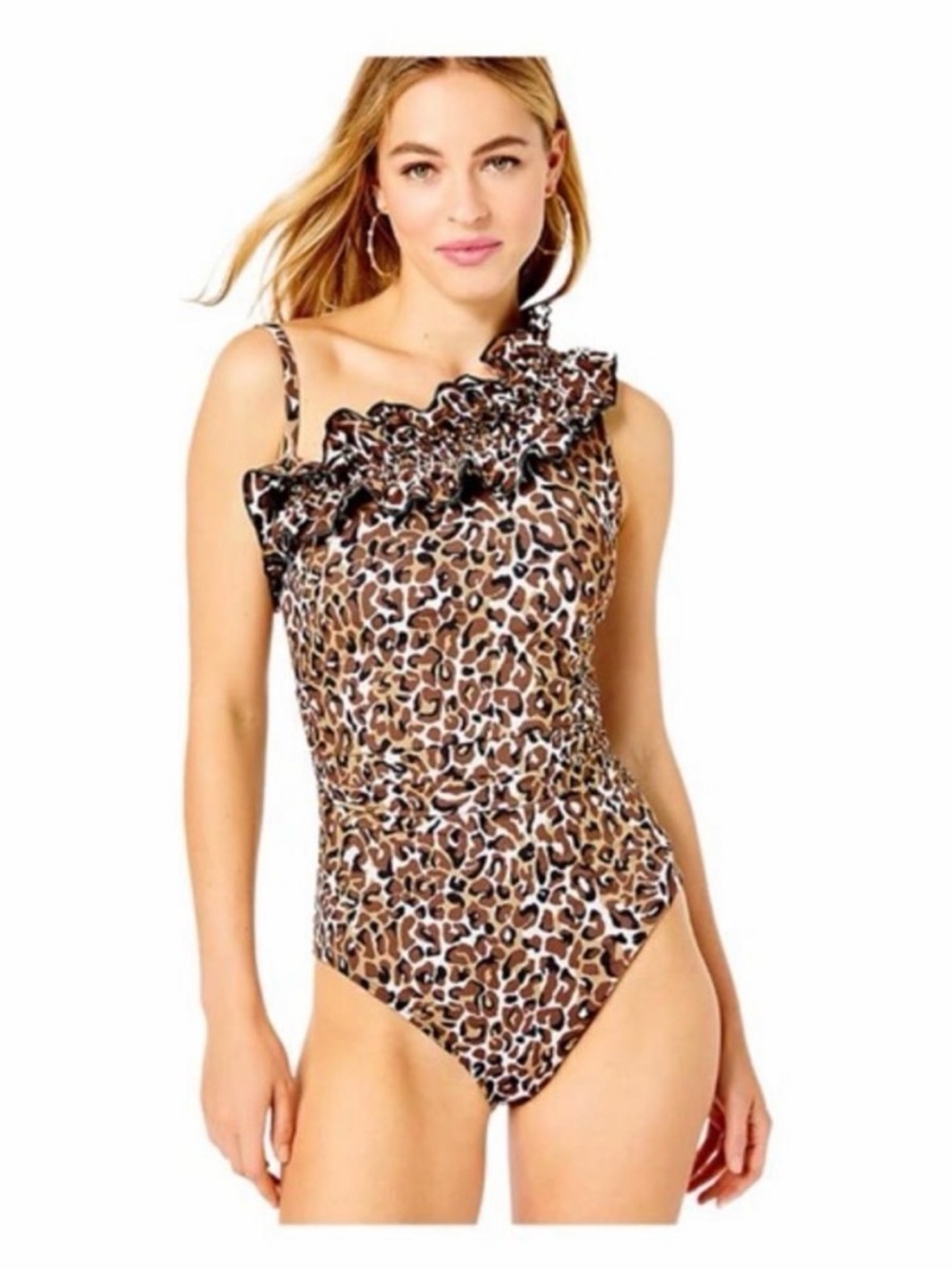 Lilly Pulitzer Brown Leopard Print One-Piece Swimsuit